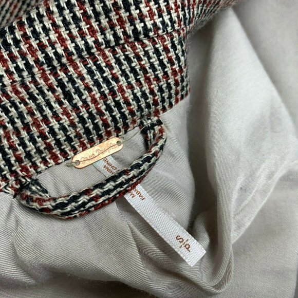 Free People Chess Blazer One Button Long Sleeve S - Picture 5 of 7